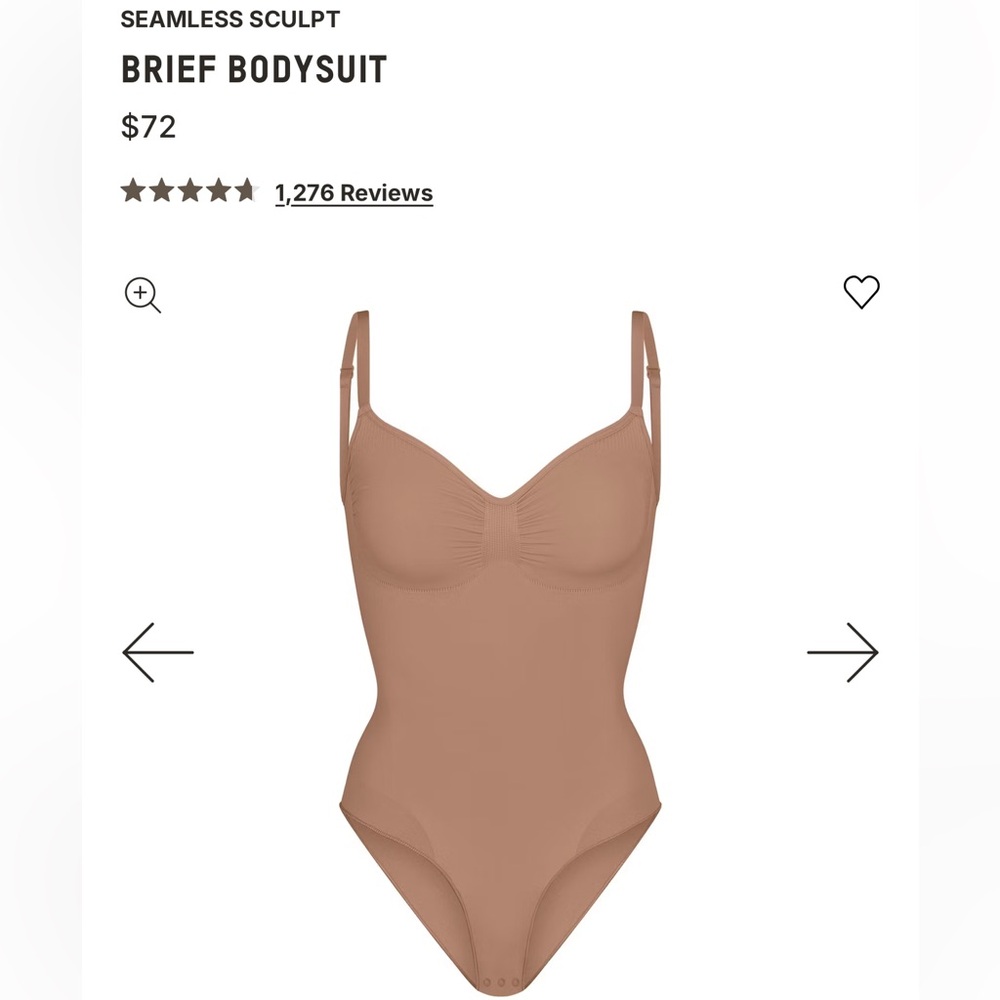 Skims One Piece SEAMLESS SCULPT BRIEF BODYSUIT with snaps